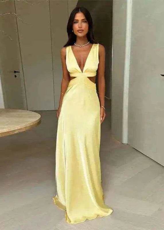 Cutout Slit Maxi Dress – Bodycon Summer Fit - Stylbelle
