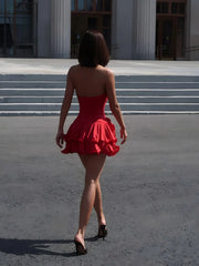 Ruffle Hem Mini Dress