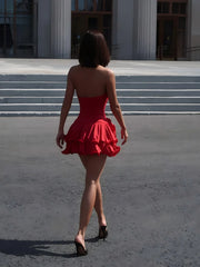 Ruffle Hem Mini Dress