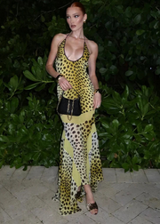 Leopard Print Halter Maxi Dress