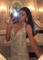 Crystal Rhinestone Halter Dress