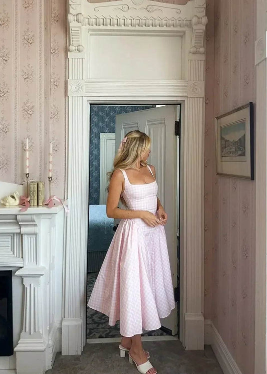 Elegant High Waist Pleated Dress - Stylbelle
