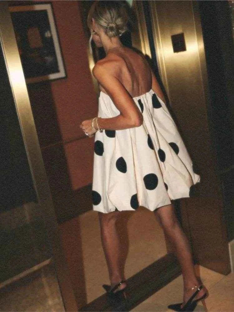 Polka Dot Strapless Mini Dress - Stylbelle