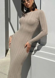 Long Sleeve Knit Maxi Dress