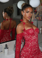 Lace Halter Prom Dress