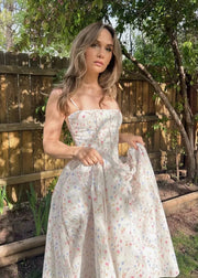 Elegant Floral Spaghetti Strap Maxi Dress