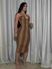 Gradient Strapless Ring Detail Dress - Stylbelle