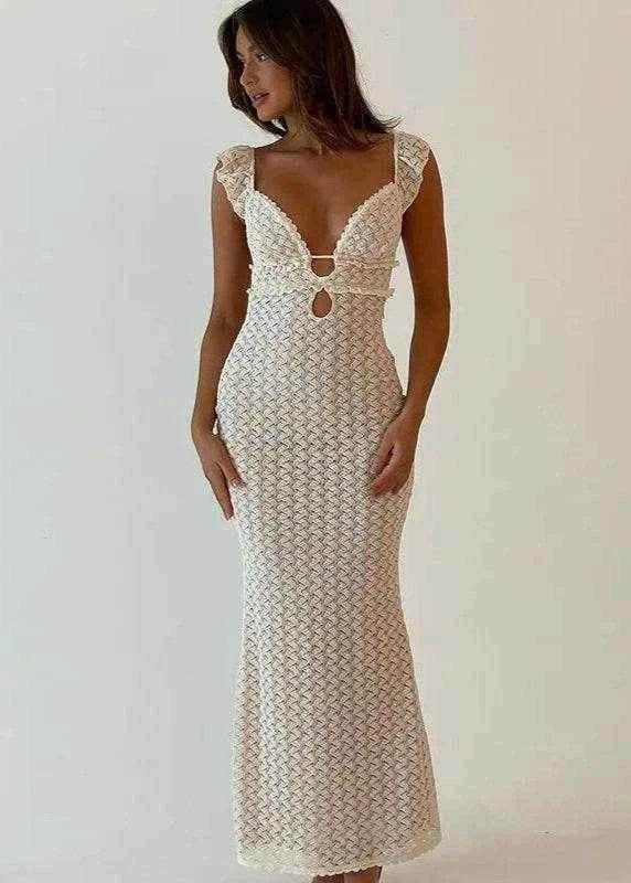 Elysian Cut-Out Mesh Maxi Dress - Stylbelle