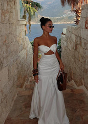 Strapless Hollow Maxi Dress