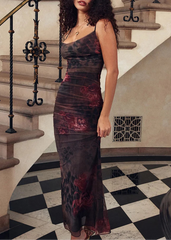 Floral Print Vintage Maxi Dress