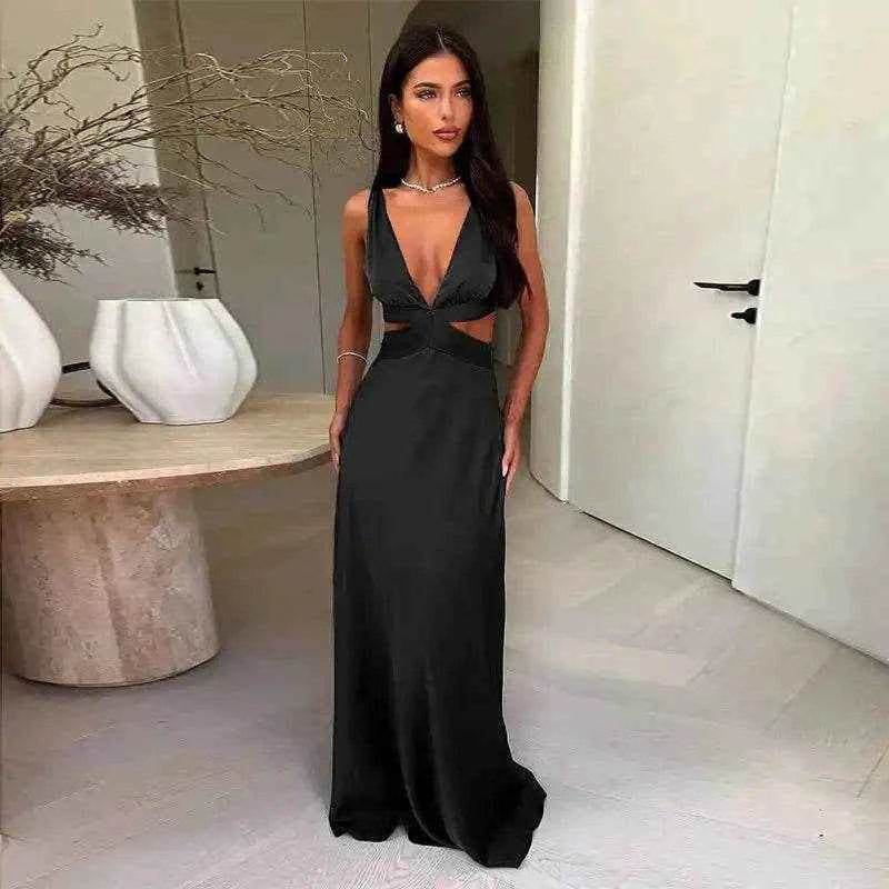 Cutout Slit Maxi Dress – Bodycon Summer Fit - Stylbelle