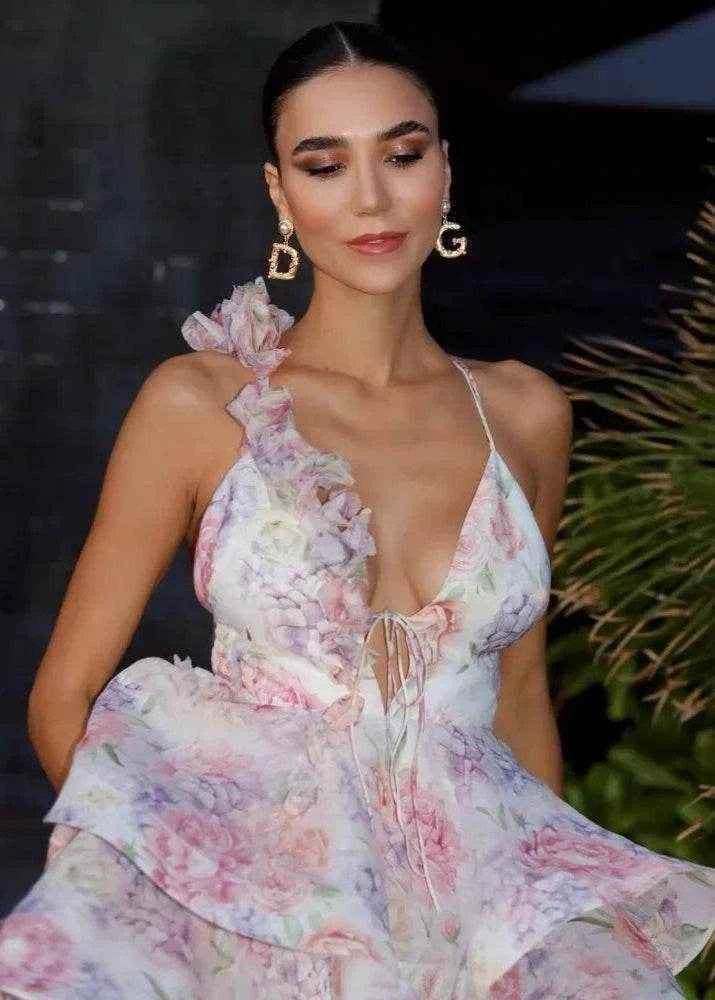 Floral Printed Mini Dress - Stylbelle