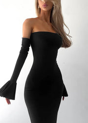 Off-Shoulder Long Sleeve Maxi Dress