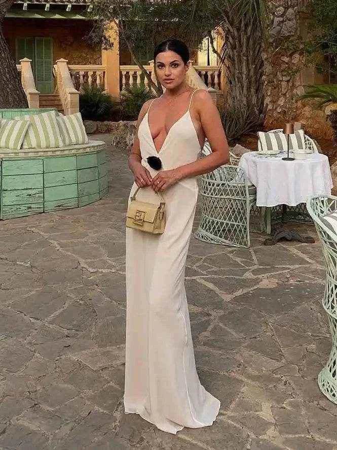 Flower Sheer Maxi Dress – Backless Club Elegance - Stylbelle