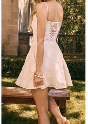 Lace-Up A-Line Dress