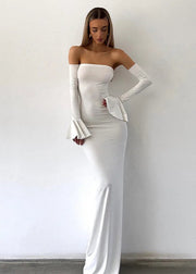 Off-Shoulder Long Sleeve Maxi Dress