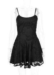 Lace-Up A-Line Dress