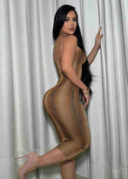 Gradient Strapless Ring Detail Dress - Stylbelle