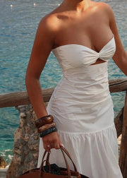 Strapless Hollow Maxi Dress