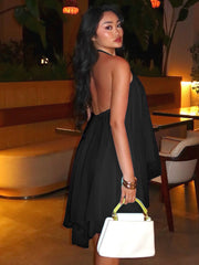 Chiffon Pleated Halter Dress