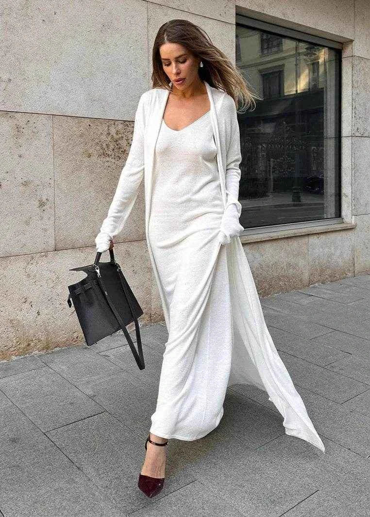 Rosé Knit Maxi Set - Stylbelle