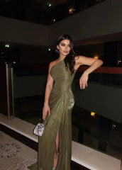 Corset Pleated Evening Dress with Ribbons