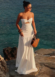 Strapless Hollow Maxi Dress