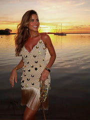 Shimmer Knit Mini Dress