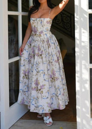 Elegant Floral Spaghetti Strap Maxi Dress