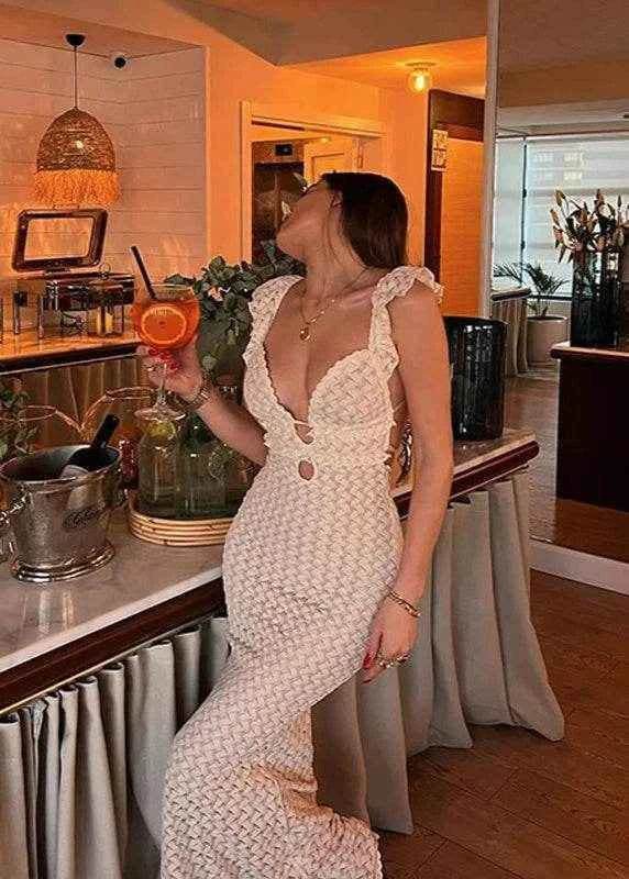 Elysian Cut-Out Mesh Maxi Dress - Stylbelle