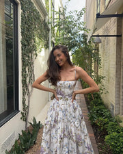 Elegant Floral Spaghetti Strap Maxi Dress