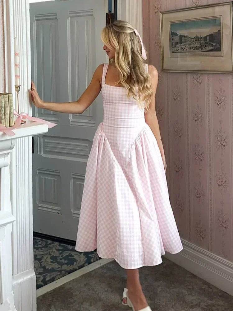 Elegant High Waist Pleated Dress - Stylbelle