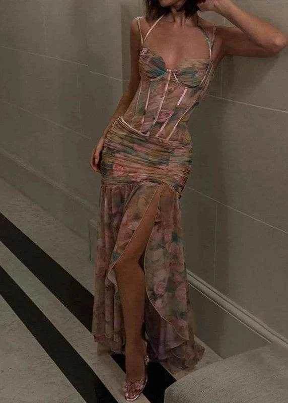 Sexy Floral Print Bodycon Dress - Stylbelle