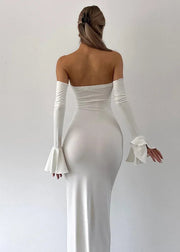 Off-Shoulder Long Sleeve Maxi Dress