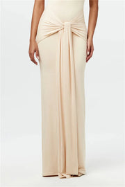 Ruched High Collar Maxi Dress