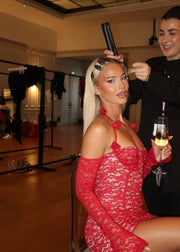 Lace Halter Prom Dress