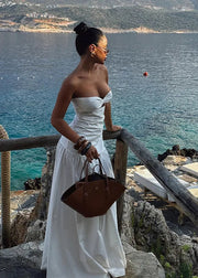 Strapless Hollow Maxi Dress