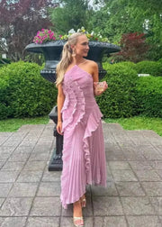 Pleated Halter Maxi Dress