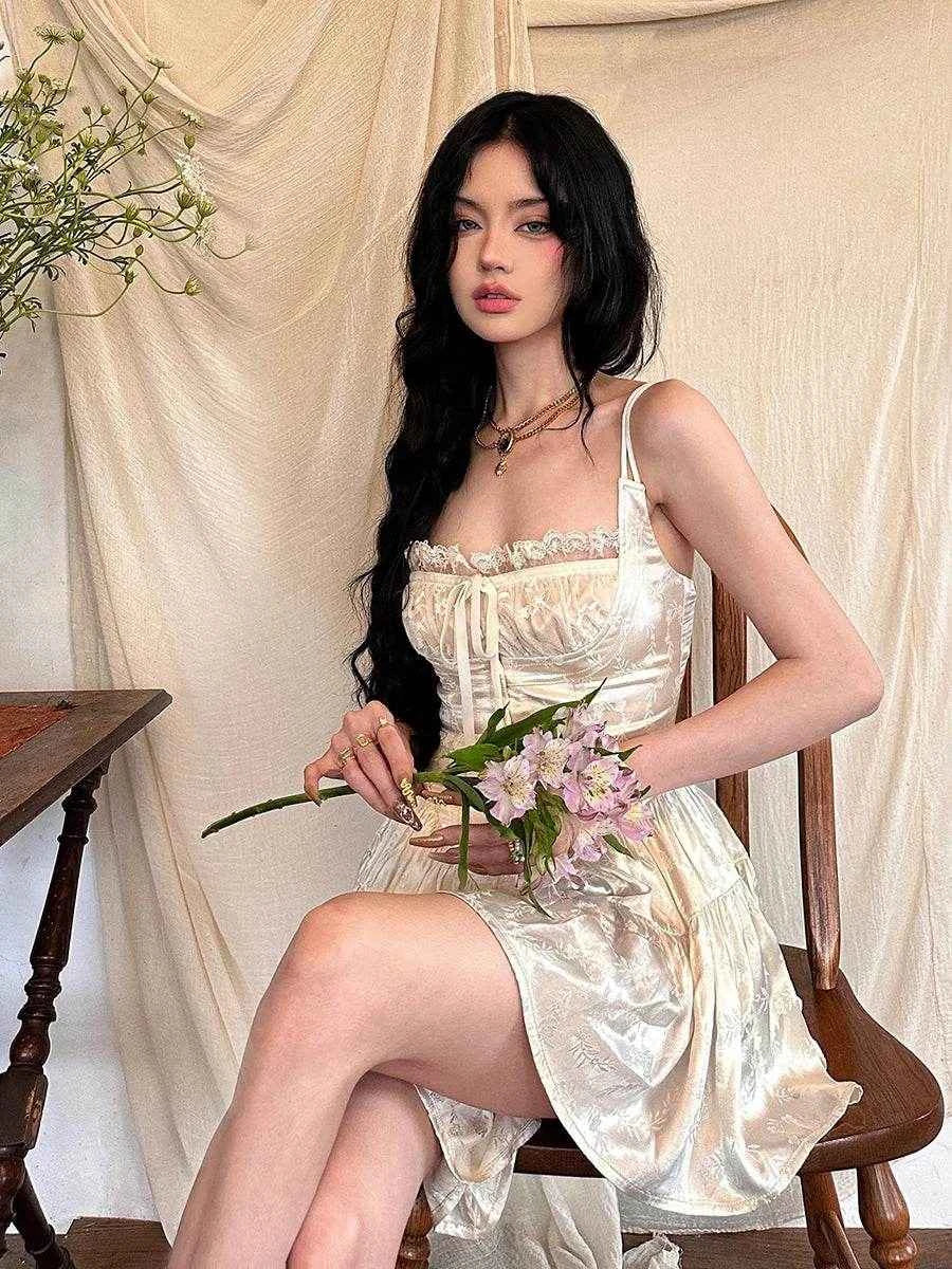 Renaissance Romance Satin Corset Mini Dress - Stylbelle