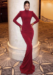 Ruched Long Sleeve Maxi Dress