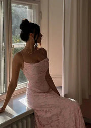 Sexy Lace Spaghetti Strap Maxi Dress